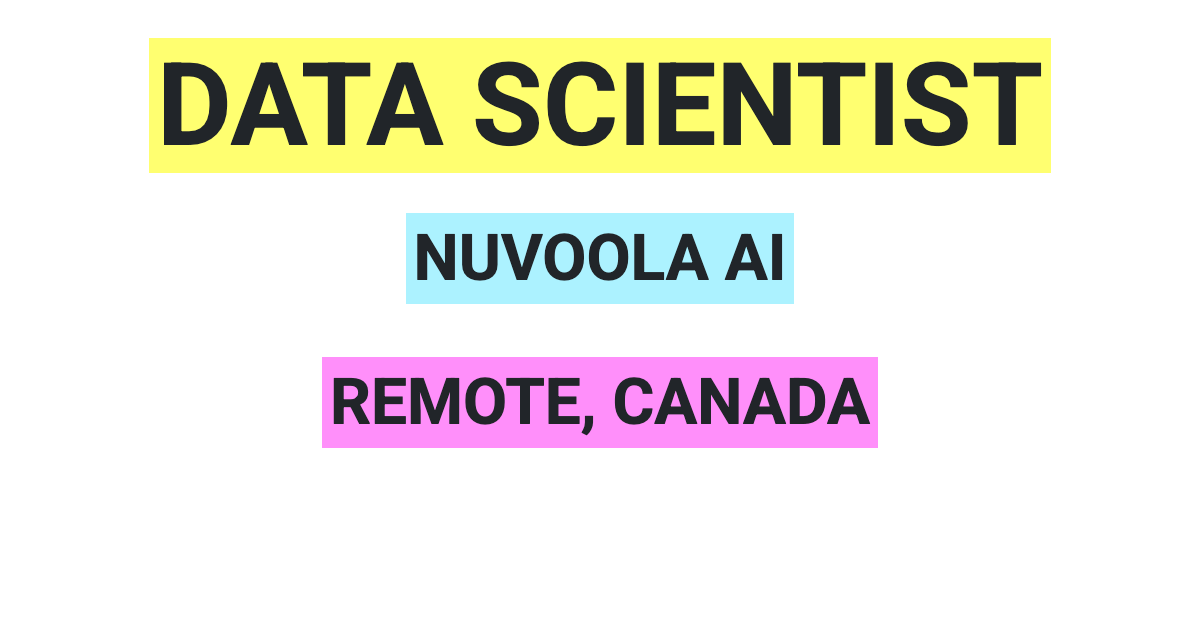 Data Scientist Job at Nuvoola AI - Remote